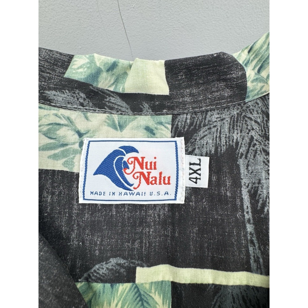 Nui Nalu Hawaiian Shirt Mens 4XL Floral Palm Trees Camp Vintage USA Aloha - Picture 4 of 14